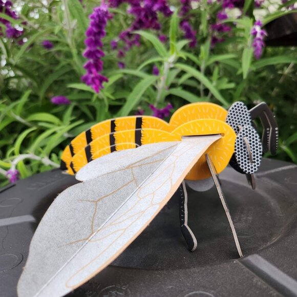 HONEY BEE MODEL Flapping Wing Eco Friendly Cardboard Honeybee Bee Figure - Picture 7 of 11